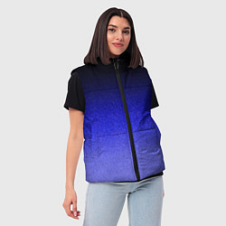 Женский жилет Градиент индиго из чёрно в синий текстура крошка, цвет: 3D-черный — фото 2