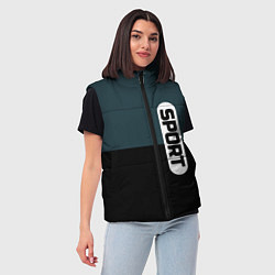 Женский жилет Sport чёрно-синий с белым, цвет: 3D-черный — фото 2