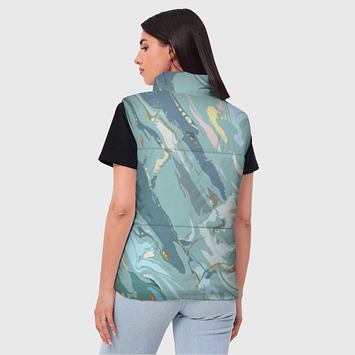 Женский жилет Холодный голубой абстракция / 3D-Черный – фото 4