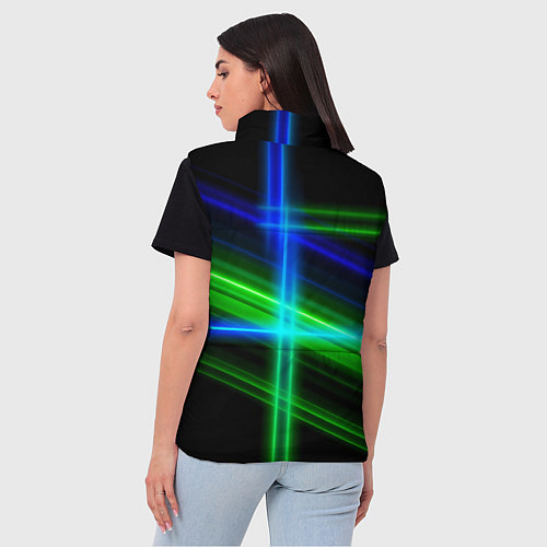 Женский жилет Color blue black green / 3D-Черный – фото 4