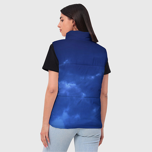 Женский жилет Темный синий тучи на небе / 3D-Черный – фото 4