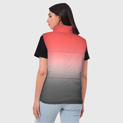 Женский жилет Бледный красно-серый градиент / 3D-Черный – фото 4