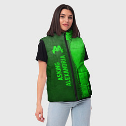Женский жилет Asking Alexandria - green gradient по-вертикали, цвет: 3D-черный — фото 2