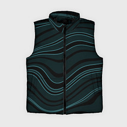 Женский жилет Тёмный синий волнистые полосы