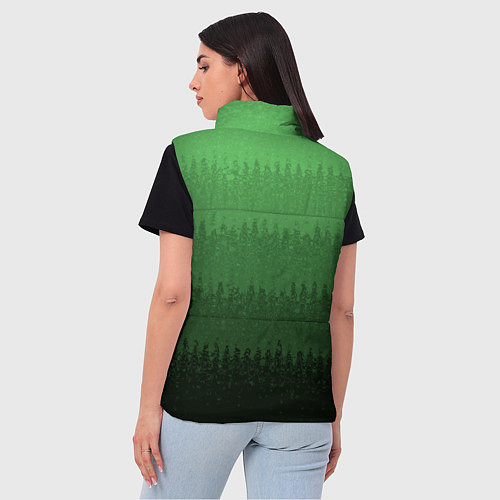 Женский жилет Зеленый градиент текстурные полосы / 3D-Черный – фото 4