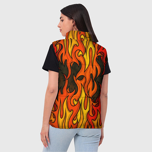 Женский жилет Языки пламени арт / 3D-Черный – фото 4