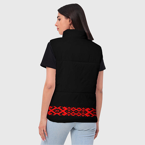 Женский жилет Славянский узор и орнамент на черном - вышиванка р / 3D-Черный – фото 4
