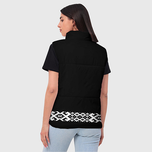 Женский жилет Славянский орнамент и узор на черном - вышиванка р / 3D-Черный – фото 4