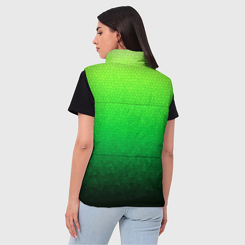 Женский жилет Градиент мозаика зелёный в тёмный / 3D-Черный – фото 4