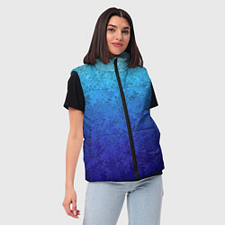 Женский жилет Сине-голубой градиент текстура, цвет: 3D-черный — фото 2