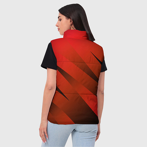 Женский жилет Красно-коричневый абстрактные полосы / 3D-Черный – фото 4
