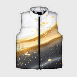 Женский жилет Черно-золотая текстура на белом