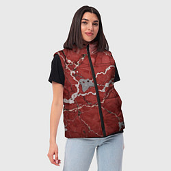 Женский жилет Красно-серый мрамор, цвет: 3D-черный — фото 2