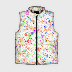 Женский жилет Белый с разноцветными брызгами
