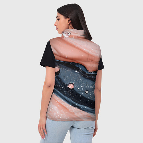 Женский жилет Персиковая текстура с каплями / 3D-Черный – фото 4