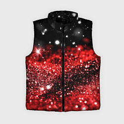 Женский жилет Красно-черная блестящая текстура, цвет: 3D-черный
