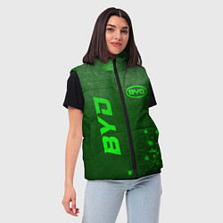 Женский жилет BYD - green gradient вертикально, цвет: 3D-черный — фото 2
