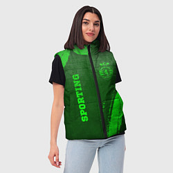 Женский жилет Sporting - green gradient вертикально, цвет: 3D-черный — фото 2