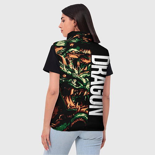 Женский жилет Татуировка дракона ирезуми / 3D-Черный – фото 4