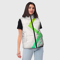 Женский жилет Color white line green, цвет: 3D-черный — фото 2