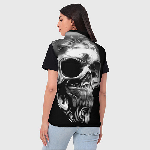 Женский жилет Стилизованный череп / 3D-Черный – фото 4