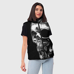 Женский жилет Стилизованный череп, цвет: 3D-черный — фото 2