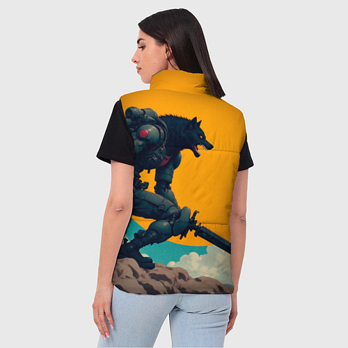 Женский жилет Киберчеловек-волк / 3D-Черный – фото 4