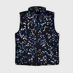 Женский жилет Чёрно-синий мозаика паттерн, цвет: 3D-черный