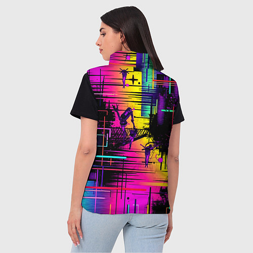 Женский жилет Дискотечная абстракция / 3D-Черный – фото 4