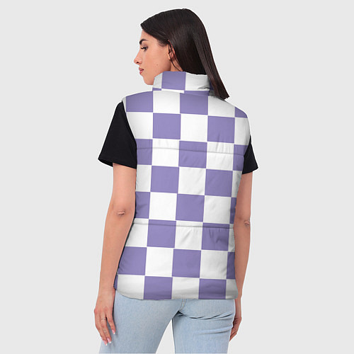 Женский жилет Квадраты фиолетовые / 3D-Черный – фото 4
