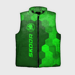 Женский жилет Skoda - green gradient по-вертикали, цвет: 3D-черный