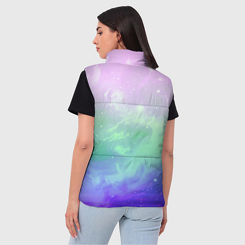 Женский жилет Космический бледный розово-синий / 3D-Черный – фото 4