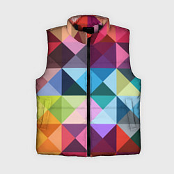 Женский жилет Цветные квадраты, цвет: 3D-черный