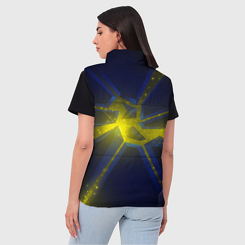 Женский жилет Разлом космических неоновых плит / 3D-Черный – фото 4