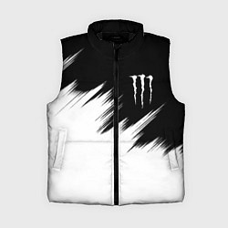 Женский жилет Monster energy белые штрихи, цвет: 3D-черный