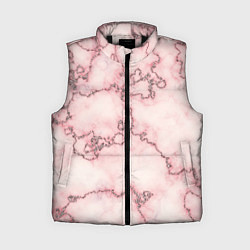 Женский жилет Розовая абстракция с мраморной текстурой и блеском, цвет: 3D-черный