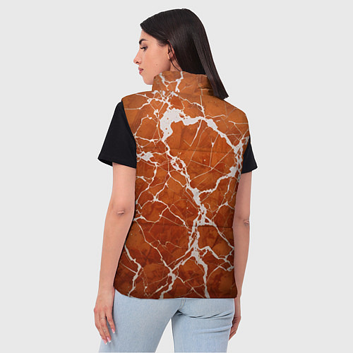 Женский жилет Темно-оранжевый мрамор / 3D-Черный – фото 4