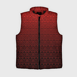 Женский жилет Тёмно-красный цветочный орнамент градиент