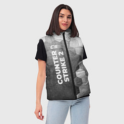Женский жилет Counter Strike 2 - grey gradient по-вертикали, цвет: 3D-черный — фото 2