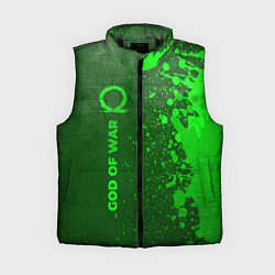 Женский жилет God of War - green gradient по-вертикали, цвет: 3D-черный