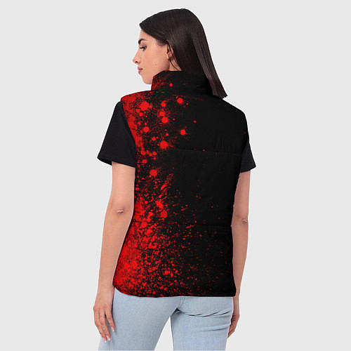 Женский жилет Queen - red gradient по-вертикали / 3D-Черный – фото 4