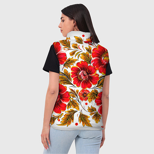 Женский жилет Русская традиционная живопись / 3D-Черный – фото 4