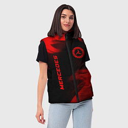 Женский жилет Mercedes - red gradient вертикально, цвет: 3D-черный — фото 2