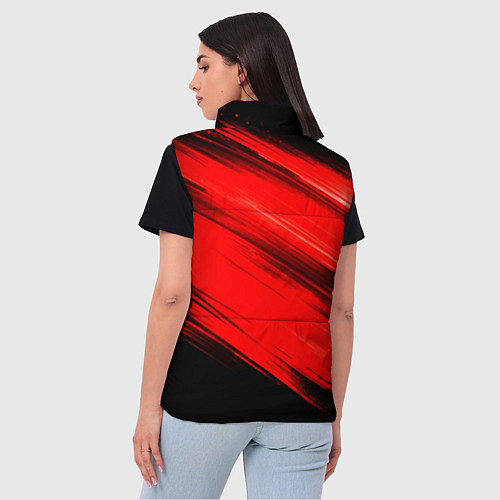 Женский жилет Красные мазги краски на черном / 3D-Черный – фото 4