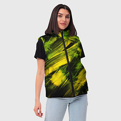 Женский жилет Мазки краски цвета лайм, цвет: 3D-черный — фото 2