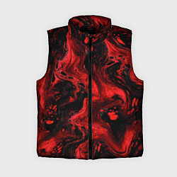 Женский жилет Красно-черные разводы краски - абстрактный узор, цвет: 3D-черный