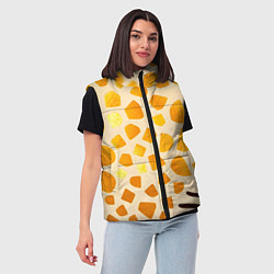Женский жилет Золотистые пятна жирафа, цвет: 3D-черный — фото 2