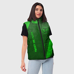 Женский жилет Twenty One Pilots - green gradient вертикально, цвет: 3D-черный — фото 2
