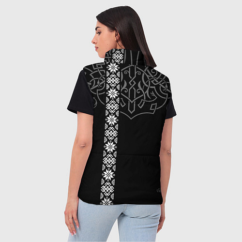Женский жилет Славянские символы традиции народа / 3D-Черный – фото 4