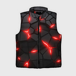 Женский жилет Красная неоновая броня, цвет: 3D-черный